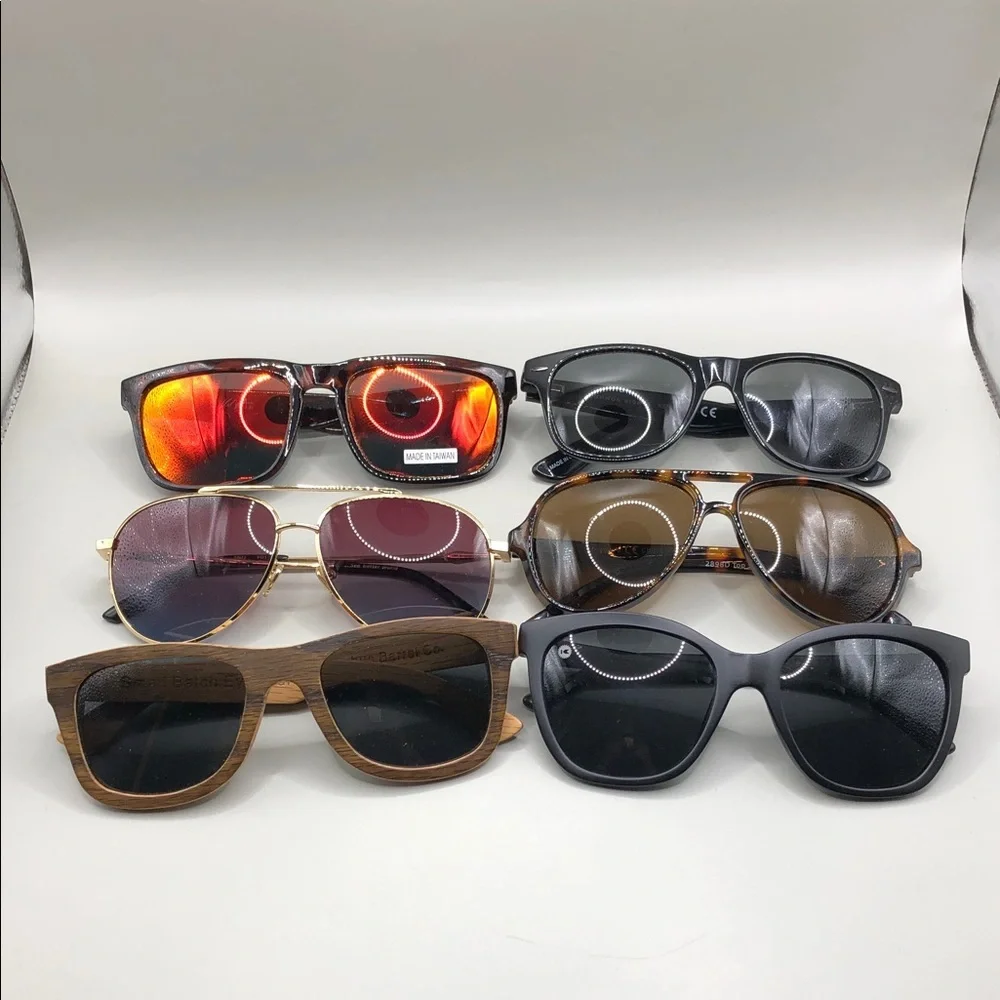 Bundle 6 classic square aviator pilot sunglasses various brands.